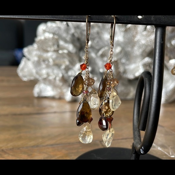 Waterfall dangle earrings. - Picture 1 of 4